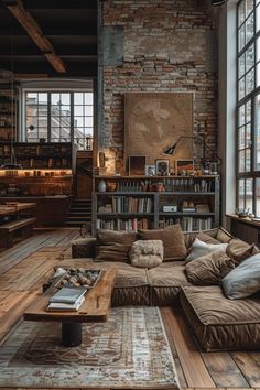 Personalizing Your Loft: Unique Loft Decor Ideas for Individual Style Industrial Loft Interior Design, Restoration Hardware Aesthetic, Industrial House Design, Loft Industrial Design, Boho Loft Apartment, Warehouse Loft Apartment, Loft Decor Ideas, Loft Style Living Room, Eclectic Room Design