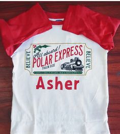 Personalized Holiday Polar Express T-shirt or Raglan - Etsy Polar Express Pajamas, Polar Express Christmas, Holiday Tees, Style T Shirts, Raglan Shirt, Polar Express, Mesa Az, Raglan Shirts, Trendy Shirts