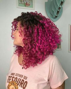 Pink Curly Hair, Short Grunge Hair, Dyed Natural Hair, Queen Hair, Dye My Hair