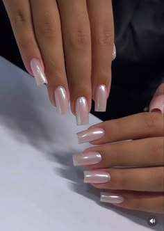 Haley Bieber Nails Square, Prom Square Nails, Ring Ceremony Nails, Clean Nails Acrylic, Sharp Square Acrylic Nails, Formal Acrylic Nails, Mid Length Square Nails, Graduation Nails Square, Pretty Nails Simple Classy