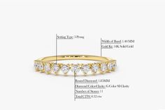 "Diamond Wedding Band / 14k Gold Diamond Wedding Ring Women / Wedding Stacking Ring / 14k Gold Ring /Yellow Gold Wedding Band /Prong Setting Item Details * Made to Order. * Gold Kt: 14K (Please message me if you want 18K) * Custom Gold Color: Rose Gold, Yellow Gold, White Gold * Round Diamond: 11 pcs 1.85MM * Total CTW: 0.32 Ctw * Diamond Color-Clarity: G Color SI Clarity * Setting Type: 3 Prong * Band Width: 1.4MM * Ready to Ship in 7-10 Business Days ★ ★ ★ Each order will be beautifully packag Gold Diamond Wedding Ring, Wedding Ring Women, Gold Diamond Wedding Rings, Yellow Gold Wedding Band, Diamond Wedding Ring, Diamond Wedding Band, Platinum Ring, Ring Women, 14k Gold Ring