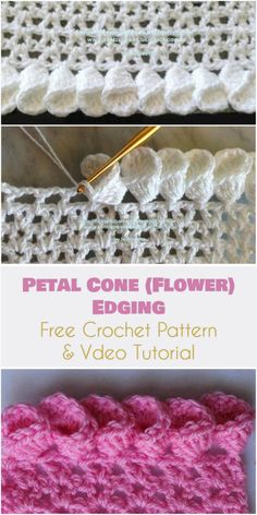 the crochet flower is being used to make this beautiful piece of fabric that looks like