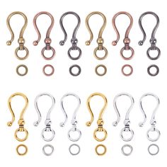 PRICES MAY VARY. PACKAGE INCLUDES: 48sets 6 Styles mixed color Tibetan style alloy s hook clasps, a large number of hook clasps can meet your DIY jewelry creation needs. S hook clasp is about 0.63inch wide, 1.5inch long, 0.3inch thick, hole 0.2inch. DURABLE MATERIAL: Tibetan style s hook clasps are made of alloy without lead and nickel, safe and durable to use, and can accompany you for a long time. 6 COLORS: Red copper, antique bronze, antique silver, antique golden, gunmetal and silver, 8sets/ Clasps For Jewelry Making, Tibetan Bracelet, S Hook, Jewelry Clasps, Hook Clasp, Diy Bracelet, Bracelet Clasps, Jewelry Creation, Bracelet Necklace