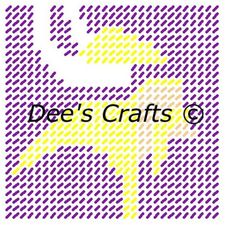 the logo for dee's crafts is shown in purple and yellow dots on a white background