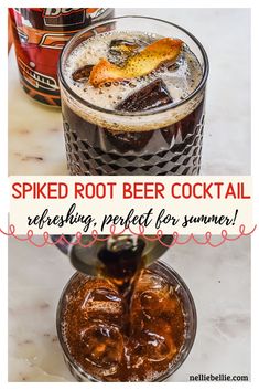 two different types of drinks with the words spiked root beer cocktail refreshing perfect for summer