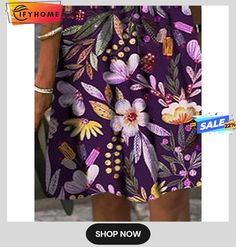 Women's Casual Dress T Shirt Dress Tee Dress Shift Dress Floral Print V Neck Mini Dress Active Fashion Outdoor Vacation Short Sleeve Regular Fit Purple Spring Summer S M L Xl Xxl Purple Floral Print Short Sleeve Shirt, Casual Multicolor Print V-neck Dress, Purple Floral Print Knee-length Midi Dress, Purple Floral Print A-line Midi Dress, Purple Floral Print V-neck Dress, Outdoor Vacation, Tee Dress, Floral Print Dress, Casual Dresses For Women