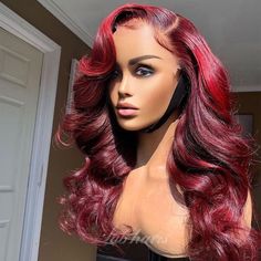 Burgundy Red Colorful Preplucked Loose Wave Lace Front Wig | Loose Bod – LABHAIRS® Bob Body Wave, Loose Body Wave, Hair Colorful, Hd Lace Wig, Hair Care Oil, Hair Tape, Professional Hairstylist, Colored Wigs, Body Wave Wig