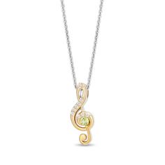 You’ll want to sing the praises of this treble clef pendant inspired by Tiana from Enchanted Disney, part of the 15th anniversary celebration of Disney’s The Princess and the Frog. Sterling silver and 10K gold The treble clef pendant showcases a round peridot and diamonds Your collector's edition style arrives with a certification of authenticity 1/15 ct. t.w. of diamonds 17.0-inch cable chain with 2.0-inch extender; spring-ring clasp ©Disney Princess And The Frog Necklace, Enchanted Disney, Frog Necklace, Princess And The Frog, 15th Anniversary, Treble Clef, The Princess And The Frog, The Frog, Anniversary Celebration