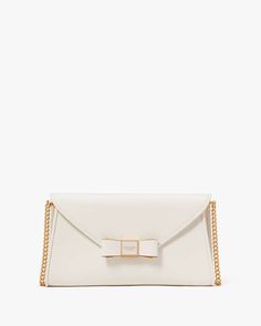 Morgan Bow Embellished Envelope Flap Crossbody | Kate Spade New York Luxury Kate Spade Clutch Bag, Kate Spade Chic Wallet, Kate Spade Luxury Wallets, Luxury Kate Spade Leather Wallet, Katespade Wallet, Kate Spade New York, Kate Spade, Envelope, Leather