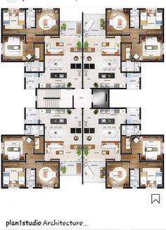 the floor plan for an apartment with multiple rooms