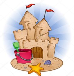 sand castle clipart beach sandburg sandcastle cartoon sandcastles illustration clip vector depositphotos stock clipground shovel building clipartmag bucket