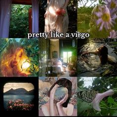 a collage of pictures with words that say pretty like a virgo