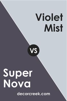 Super Nova 1414 vs. BM 1437 Violet Mist Bedroom Paint, Cool Tones, Mist