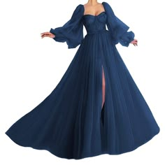 See Pictures For Details. Leave Questions In Comments! Puffy Sleeve Prom Dress, Puffy Prom Dresses, Prom Dresses Long Blue, Sleeve Prom Dress, Princess Stuff, Beauty Pageant Dresses, Prom 2022, Royal Aesthetic, Evening Party Gowns