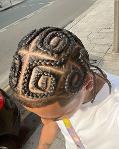 Men Braids Hairstyles Heart, Heart Shaped Cornrows, 6 Cornrows With Heart, Swirl Cornrows Men, Men’s Braids With Heart, Men Braids, Cornrows Natural Hair