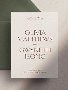 a wedding card with the words, save the date on it