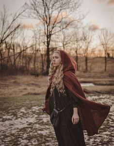 "Join the FOTW Realm and get an instant 10% off code! http://eepurl.com/hrobtv Take a woodland walk in one of our hooded cloaks! Perfect addition to many types of costumes. Made with high quality 100% linen, features a large pointy hood and a strong metal clasp closure at the neck. This style offers a shorter curved length approx. 40\" long from top of shoulder to bottom hem. Adult one-size-fits all. Credit: Pictures #1-3 by @lizabetroberts ~ ~ ~ ~ ~ ~ ~ ~ ~ ~ ~ ~ ~ ~ ~ ~ ~ ~ ~ ~ ~ ~ ~ ~ ~ ~ ~ ~ Elven Hooded Winter Outerwear, Fantasy Hood, Elven Cloak, Lace Cloak, Cape Fantasy, Medieval Cloak, Costume Capes, Woodland Walk, Medieval Garb