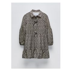 Dress with shirt collar and long sleeves with elastic cuffs. Front button closure with bow appliqué. Elasticized detail. Animal Print Shirt Dress, Bow Applique, Animal Print Shirt, Print Shirt Dress, Animal Print Shirts, Waistcoat Dress, Cardigan Sweater Dress, Cargo Shirts, Printed Shirt Dress