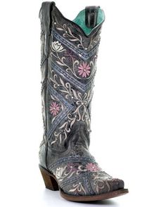 Corral Women's Embellished Western Boots - Snip Toe - Country Outfitter Short Cowgirl Boots, Shyanne Boots, Womens Cowgirl Boots, Dance Boots, Boot Barn, Ariat Boots, Corral Boots, Embroidered Boots, Kids Boots