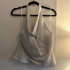 Never Worn! Missed Return Window. Fits True To Size! Zara Halter Top, Zara Tops, Halter Top, Zara, Womens Tops, Full Service, Silver, Women Shopping, Color