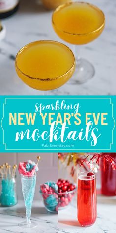 sparkling new year's eve cocktails with text overlay