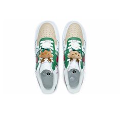 Green Leaf Christmas Xmas Gift Sneakers Custom Air Force 1 are perfect for any holiday celebration. These shoes feature a green leaf design, a holiday motif, and a lightweight and flexible sole for cushioned comfort. You'll love the custom fit and feel of these festive footwear. Exactly as shown in the pictures. 📷 Brand New & Authentic. 💯 Hand Painted with attention to detail. 👨‍🎨 Waterproof and Flexible. ❤️ Unisex model. Please refer to the Size Chart. 👟👫 Free Worldwide Shipping. ✈️🌍 Green Winter Sneakers With Round Toe, Green High-top Sneakers For Winter, Green Lace-up Winter Sneakers, Grinch Air Force 1, Custom Air Force 1, Nike Store, Air Force 1, Holiday Celebration, Xmas Gifts