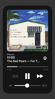 the red pears - for t radio app is shown on an iphone screen with audio player