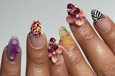 Nail Candy, Vacation Nails, Nails Only, Minimalist Nails, Dream Nails, Funky Nails, Floral Nails, Rhinestone Nails