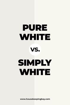 Pure White vs. Simply White by Sherwin Williams Simply White Vs Decorators White, Pure White By Sherwin Williams, Pure White Paint Sherwin Williams, Pure White Paint Colors For Walls, Sherwin Williams White With Gray Undertones, Best Sherman Williams Whites, Pure White Interior Walls, Sherwin Williams Pure White Bedroom, Best White Paint For Walls Sherwin Williams