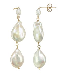 Product Details Freshwater Baroque Pearls Earring drop length is 1 3/4 inches. Safe for sensitive skin. Available in 14k Gold Filled or Sterling Silver. Fine Silver Jewelry, Baroque Pearl Earrings, Gold Filled Earrings, Pearl Drop Earrings, Gold Pearl, Baroque Pearls, Pearl Jewelry, Wedding Accessories, Beaded Earrings