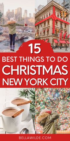 the best things to do for christmas in new york city, including coffee and hot chocolate