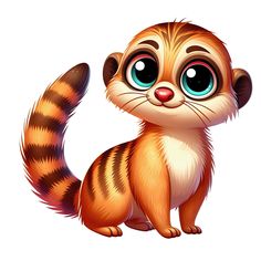 a cute little racoon with big blue eyes