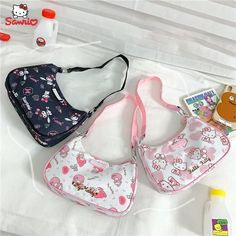 Hello Kitty Shoulder Bag, Trendy School Shoulder Bag With Cat Design, Trendy Cat Design Shoulder Bag For School, Cute Cat Design Shoulder Bag, Kawaii Shoulder Bag With Cat Design For Daily Use, Hello Kitty Rectangular Shoulder Bag For Daily Use, Kawaii Cat Design Shoulder Bag For Daily Use, Hello Kitty Tote Shoulder Bag For School, Trendy Hello Kitty Pouch Bag