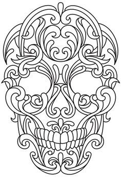 a sugar skull with intricate designs on it