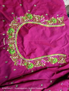 Thread Work Maggam Designs, Simple Maggamwork, Simple Thread Work Blouse, Simple Thread Work, Thread Work Blouse, Pavadai Sattai