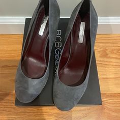 Bcbg Grey Suede Heels. Brand New In Box. Never Worn. Kate Gray Shoes, Grey Suede, Gray Suede, Suede Heels, Shoes Women Heels, Shoes Heels, Women Shoes, Brand New, Heels