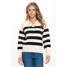 Indulge in warm and cozy with our Eloise Long Sleeve Collared Sweater. Available in both a sleek stripe design and a classic light camel, this sweater exudes elegance and sophistication with its long sleeves and stylish collar. Perfect for any occasion, this sweater will elevate your wardrobe and keep you stylishly warm. 45% Acrylic 25% Polyamide 30% Polyester Collared Sweater, Warm Fabric, Button Sweater, Collar Sweater, Plus Size Maxi Dresses, Pattern Sweater, Hem Style, Beige Sweater, Sweater Making