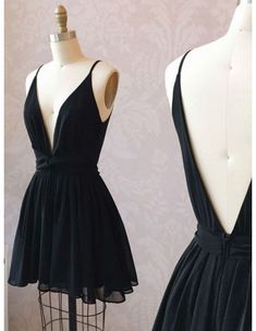 Shop chiffon short deep v little black dress with v back online. Sheprom custom high quality formal, party, casual & more style dresses to fit your special occasions. Prom Dresses Short Black, Short Black Prom Dresses, Black Prom Dresses Short, Black Formal Dress Short, Homecoming Dresses Short Black, Black Prom Dress Short, Backless Homecoming Dresses, Homecoming Dress Short, Homecoming Formal Dresses