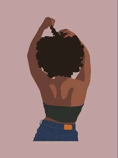 Modern Black Art, Black Art Illustration, Black Woman Art Aesthetic, Aesthetic Graphic Art, Brown Women Art, Black Art Wallpaper, Black Afro Art, Black Digital Art, Black Hair Art