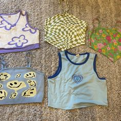 I Purchased The Wrong Size For My Daughter And Missed The Return Window. Absolutely Adorable Tops! Bundle Of 5 But Will Sell Individually As Well. It Fits 8-11 Year Old Girls. Happy To Send More Details. Cute Clothes For Kids 11-12, Blue Summer School Top, Fun Blue Tops For School, Blue Tops With Cartoon Print For Spring, Light Blue Tops For School In Spring, Blue Fun Spring Tops, Fun Blue Spring Top, Fun Blue Spring Tops, Clothes For 10 Year Girl