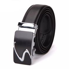 Modern S Buckle Leather Belt Belt    - Sophisticated Gentlemen Luxury Black Belt With Silver Buckle, Elegant Formal Belt Buckles With Leather Strap, Modern Leather Belt With Silver Buckle, Black Leather Strap Belts For Formal Occasions, Leather Belt Buckle With Silver Buckle For Business, Leather Belt Buckles With Silver Buckle For Business, Leather Belt Buckle With Silver Detail For Business, Modern Silver Buckle Belt For Business, Black Leather Belt Buckles With Silver Buckle