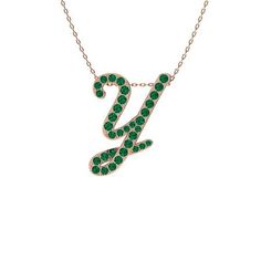 Yinka is an initial “Y” necklace that reveals a delightful spring look that can be worn throughout the year. This personalized initial necklace can be worn independently or layered with other necklaces and can be customized in any colored Emeralds in 14k Rose Gold too. Y Necklace, Spring Look, Personalized Initials