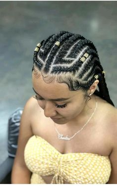 Cornrow Summer Styles, Afro Braids Hairstyles Cornrows, Braid Jewelry Cornrows, Cornrow Ideas Short Hair, Nubian Braids Cornrows, Cornrows With Accessories, African Braid Styles For Women, Braided Hairstyles For Black Women By Hair Pattern, African Hair Braiding Styles Ideas Natural Hairstyles