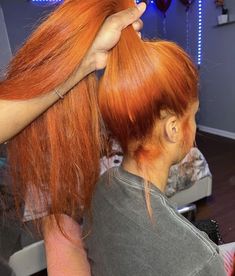 Orange Color Hair, Hair Color Ginger, Ponytail Bun, Lace Frontal Wigs, Spring Color, Makeup Obsession, Bleached Hair, Hair Quality