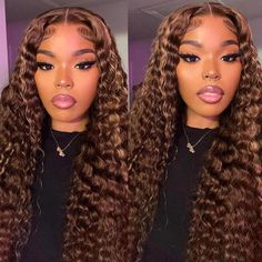 PRICES MAY VARY. HIGHLIGHT LACE FRONT WIGS HUMAN HAIR MATERIA: 10A Brazilian Virgin Human Hair for Women, 13x6 deep wave lace front wigs human hair, Glueless, Invisible, Soft, Natural and Healthy. No Smell, no shedding and tangle-free. Can be dyed, strighted, and restyled as your own hair 13x6 LACE FRONTAL HUMAN HAIR WIGS: 13 inch Ear to Ear HD transparent lace front wigs, 6 inch Parting Space, can be restyled to middle part or said part as you wish. HD Lace, very soft and invisible, melt with y Honey Blonde Deep Wave, Blonde Deep Wave, Hd Lace Wig, Lace Front Wigs Human Hair, Deep Curly, Wigs Human Hair, Honey Blonde, Deep Wave, Soft Natural