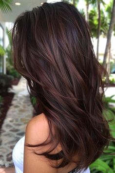 Lowlights Balayage Brunette, Brown On Brown Hair Color, Fall Cool Toned Hair, Fall Color For Dark Brown Hair, Best Hair Color For Brown Hair, Different Color Brunettes, Dark Chocolate Mahogany Hair, Different Shades Of Brown Highlights, Dark Mahogany Brown Hair With Highlights