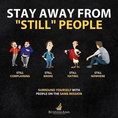 a poster with the words stay away from it's still people and five characters