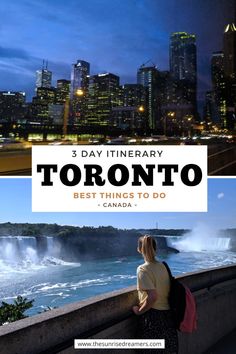 the top things to do in toronto, canada with text overlay that reads 3 day it