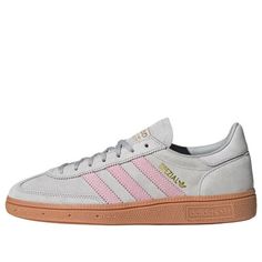 (WMNS) adidas Handball Spezial 'Grey Two Clear Pink' JR3083 Adidas Outfit, Pink Adidas, Grey Adidas, Classy Chic, Pink Lace