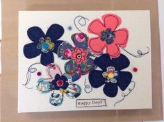 a greeting card with flowers on it